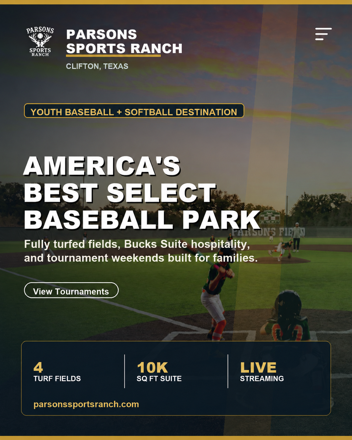 Parsons Ranch Complex Family-Friendly Baseball Tournaments | Parsons Sports Ranch